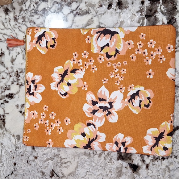 🍊 Rachel Pally Zahara fold over orange floral clutch - Picture 3 of 12